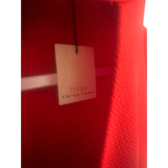 NWT Trina Turk Women's Cutout Mock Neck Mini Dress Short Sleeve Red Bodycon 4 - Picture 11 of 15